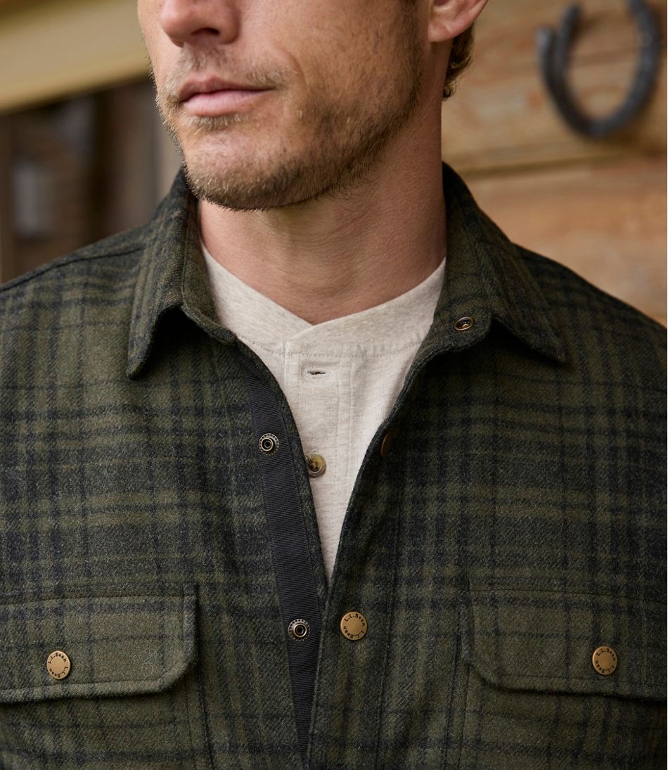 L.L.Bean Men's Maine Guide Lightweight Wool Field Shirt, Plaid CLOTHING|OUTDOOR EQUIPMENT