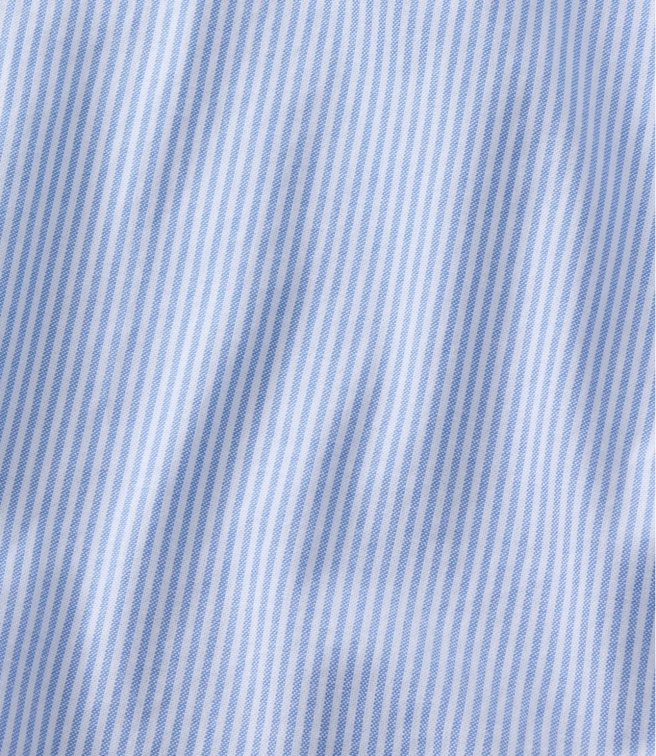 L.L.Bean Men's Comfort Stretch Oxford Shirt, Slightly Fitted Untucked Fit, Stripe CLOTHING