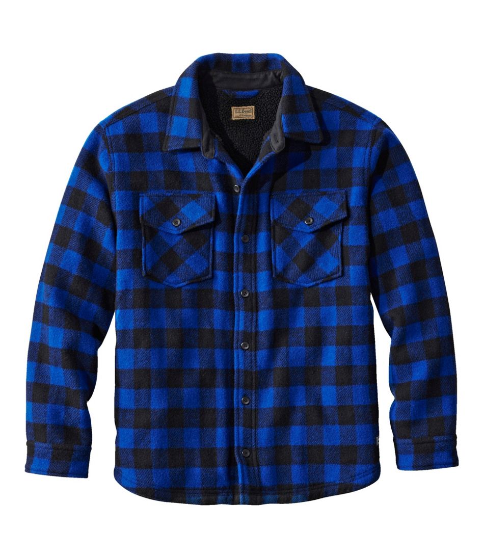 L.L.Bean Men's Maine Guide Sherpa Lined Wool Shirt CLOTHING|OUTDOOR EQUIPMENT