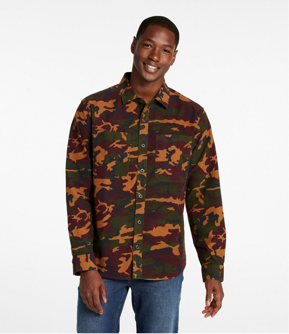 L.L.Bean Men's Bean's Moleskin Shirt, Slightly Fitted Untucked Fit, Print CLOTHING|SALE