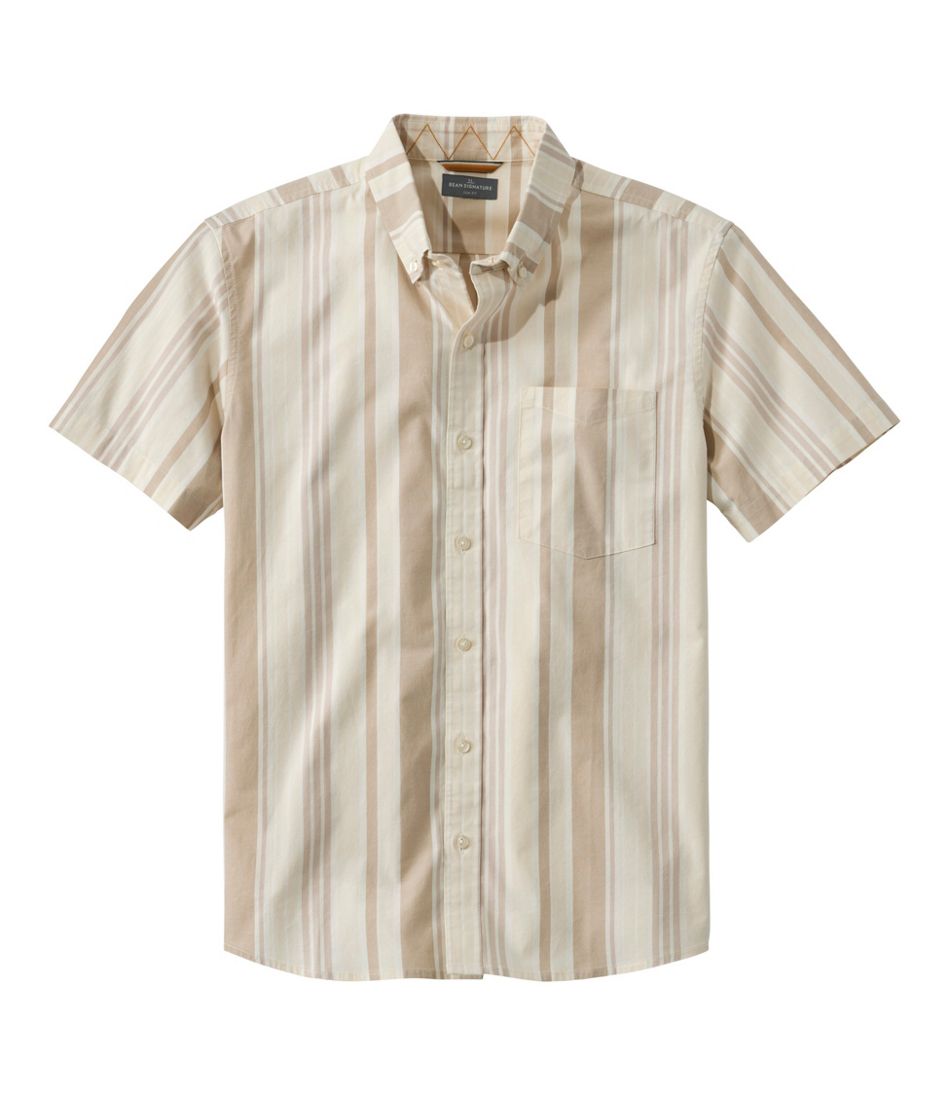 L.L.Bean Men's Signature Stretch Poplin Shirt, Short-Sleeve, Slim Fit CLOTHING