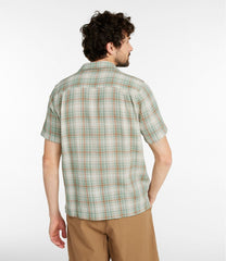 L.L.Bean Men's Cloud Gauze Shirt, Short-Sleeve, Slightly Fitted Untucked Fit, Plaid CLOTHING