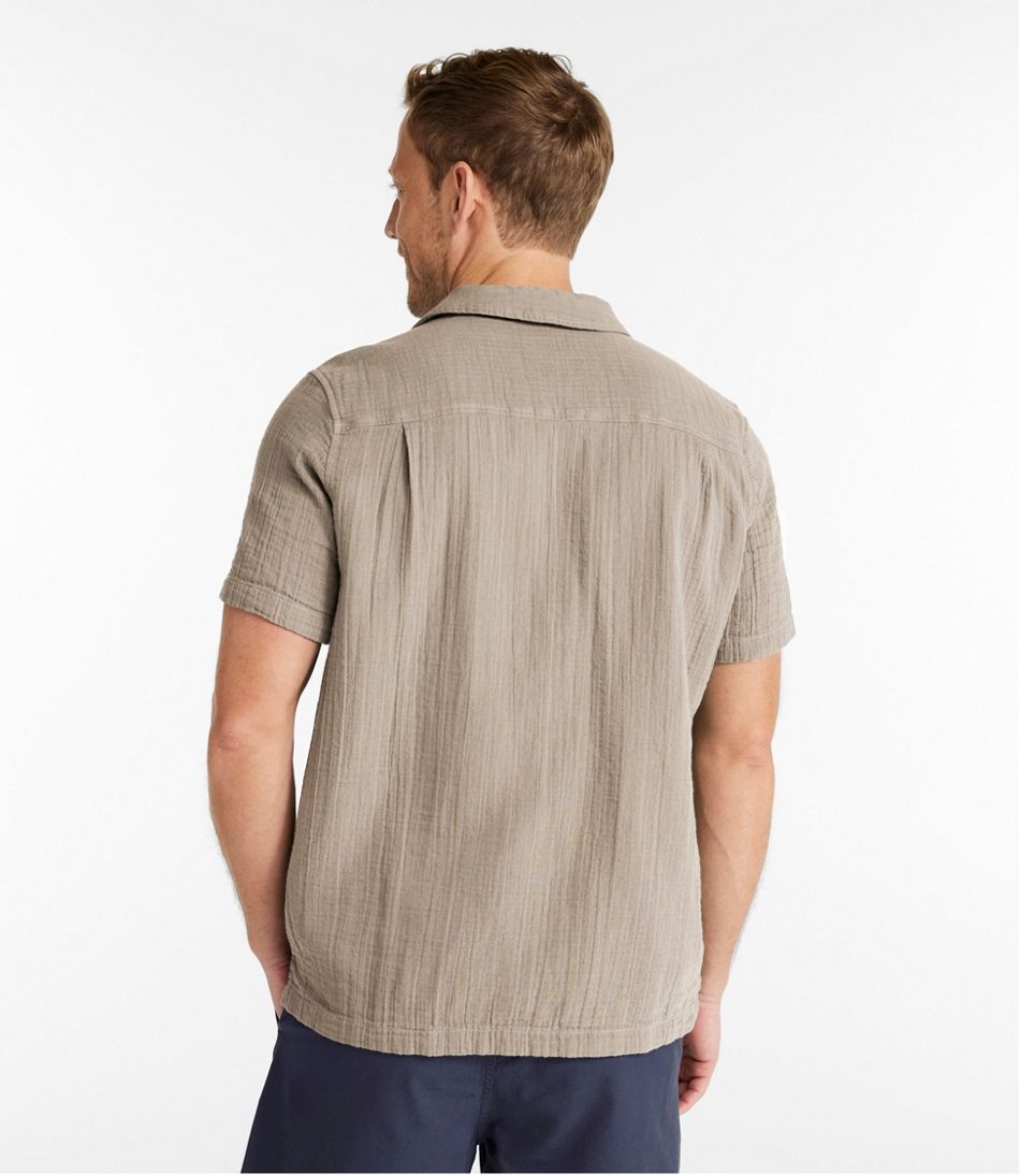 L.L.Bean Men's Cloud Gauze Shirt, Short-Sleeve, Slightly Fitted Untucked Fit CLOTHING