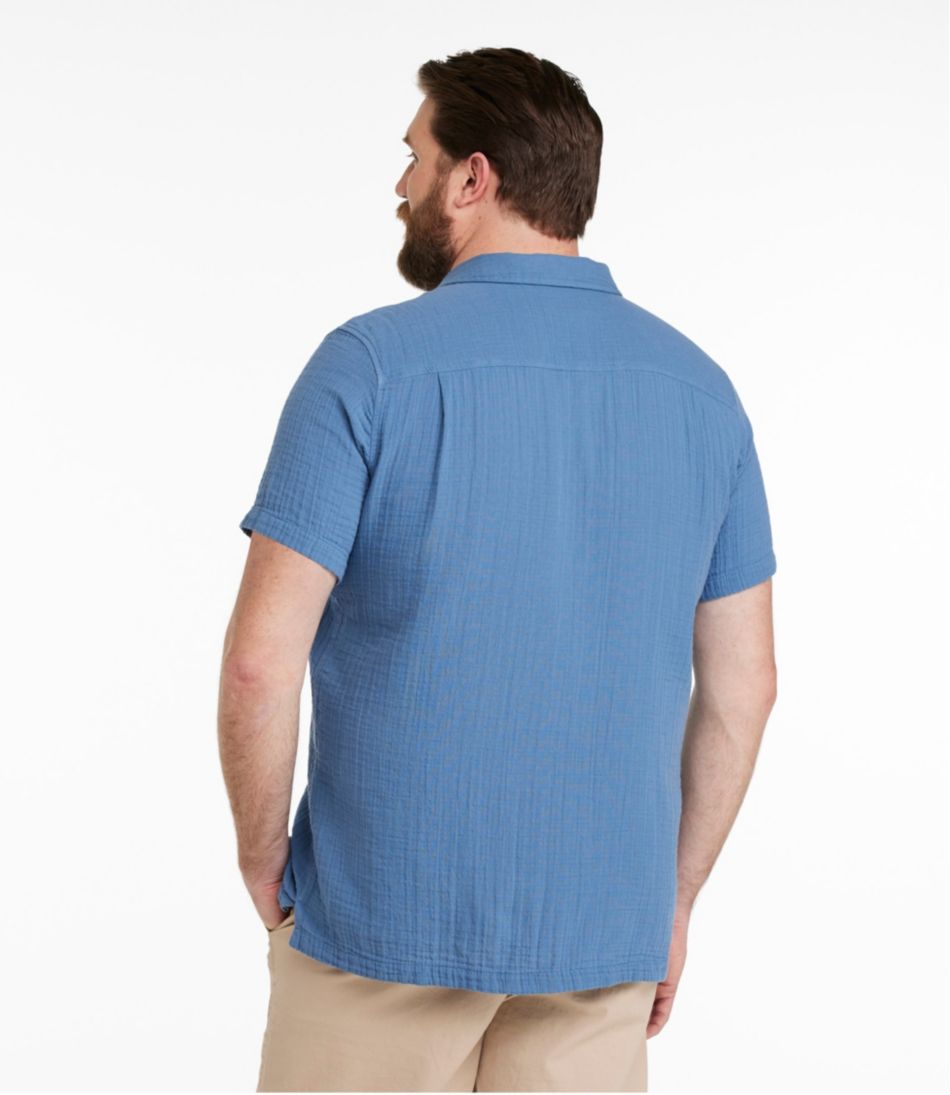 L.L.Bean Men's Cloud Gauze Shirt, Short-Sleeve, Slightly Fitted Untucked Fit CLOTHING