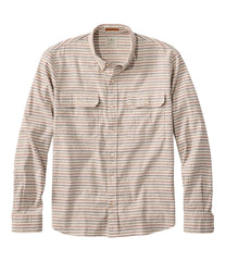 L.L.Bean Men's Stonecoast Hemp Shirt, Long-Sleeve, Slightly Fitted Untucked Fit, Stripe CLOTHING