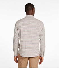 L.L.Bean Men's Stonecoast Hemp Shirt, Long-Sleeve, Slightly Fitted Untucked Fit, Stripe CLOTHING