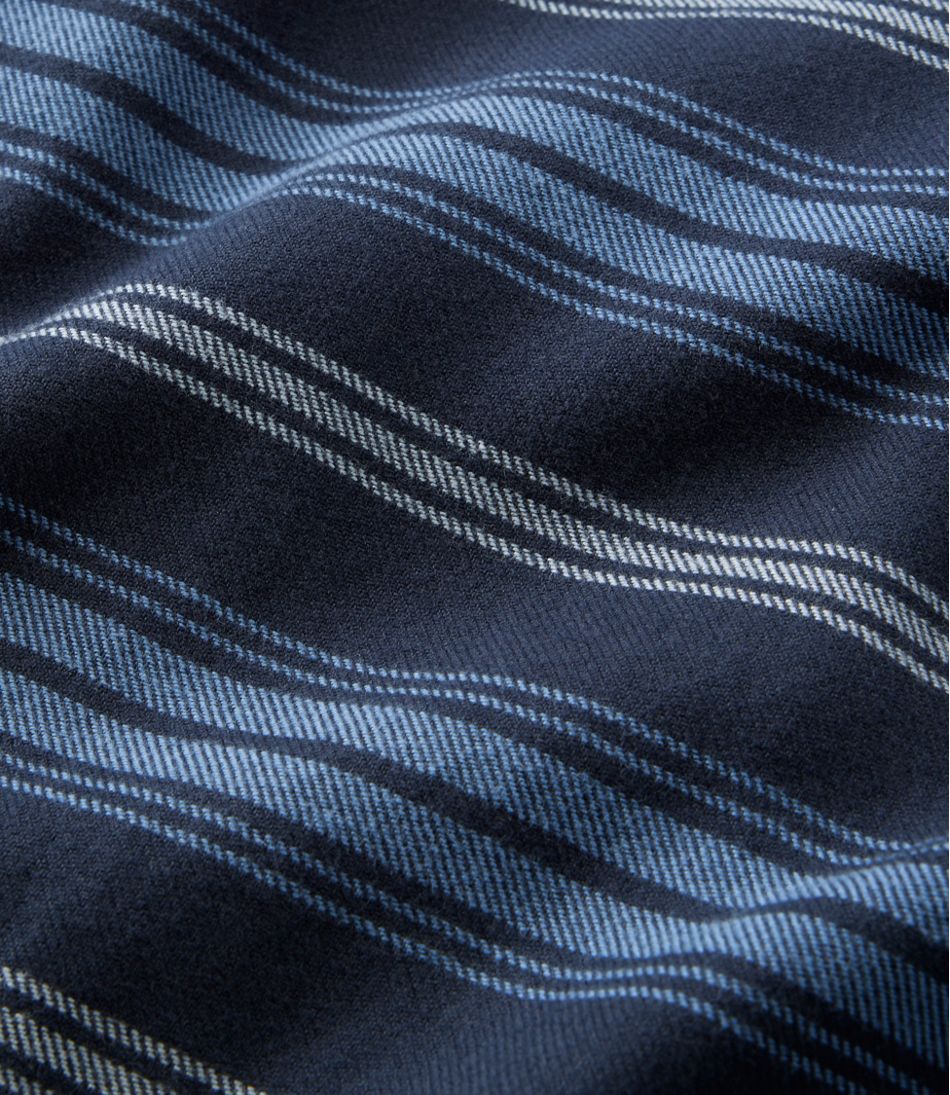 L.L.Bean Men's Fleece-Lined Flannel Shirt, Traditional Fit, Stripe CLOTHING