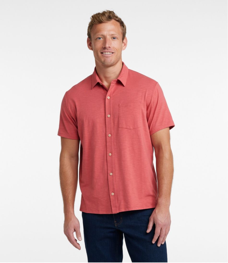 L.L.Bean Men's Lakewashed Performance Shirts, Button-Front Shirt, Short-Sleeve CLOTHING|SALE