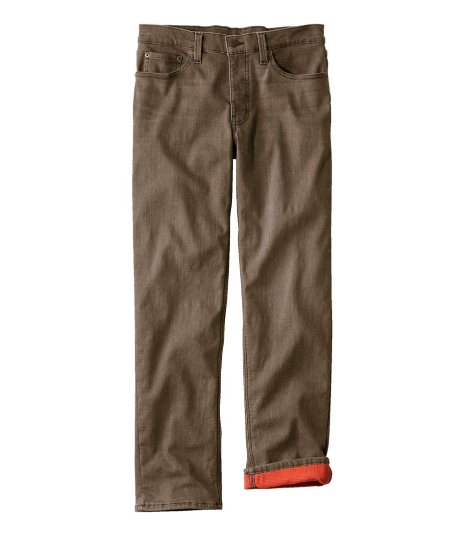 L.L.Bean Men's BeanFlex® Jeans, Standard Athletic Fit, Fleece-Lined CLOTHING