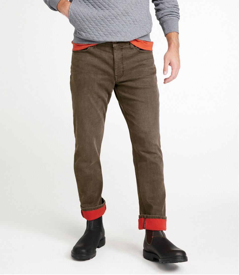 L.L.Bean Men's BeanFlex® Jeans, Standard Athletic Fit, Fleece-Lined CLOTHING