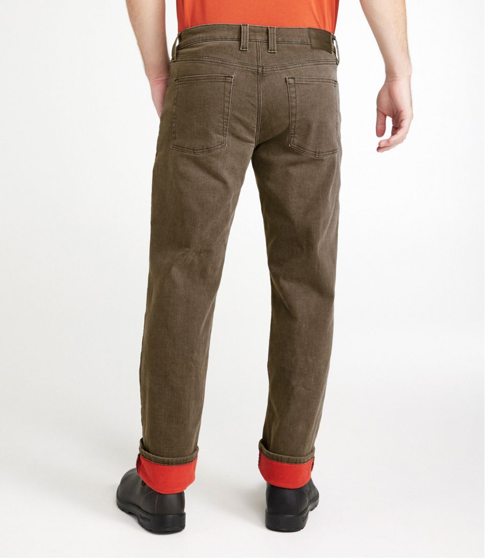 L.L.Bean Men's BeanFlex® Jeans, Standard Athletic Fit, Fleece-Lined CLOTHING