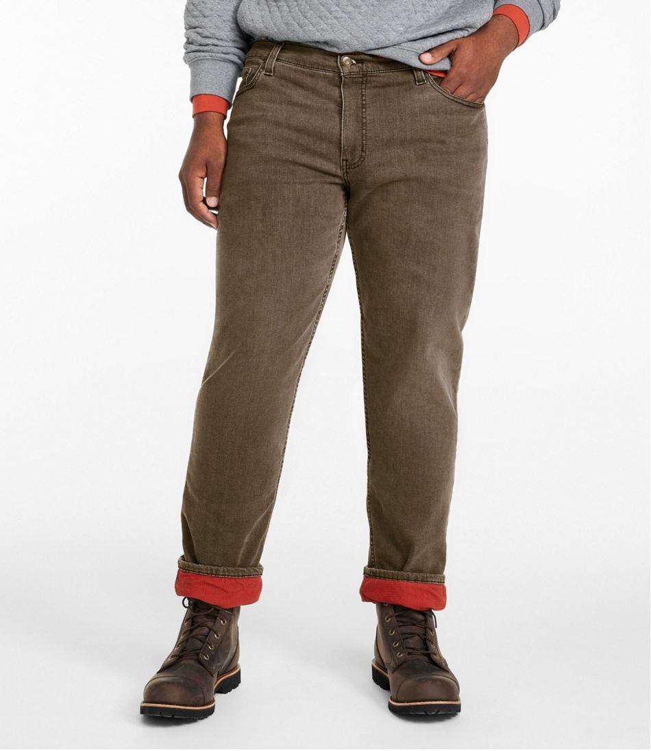 L.L.Bean Men's BeanFlex® Jeans, Standard Athletic Fit, Fleece-Lined CLOTHING