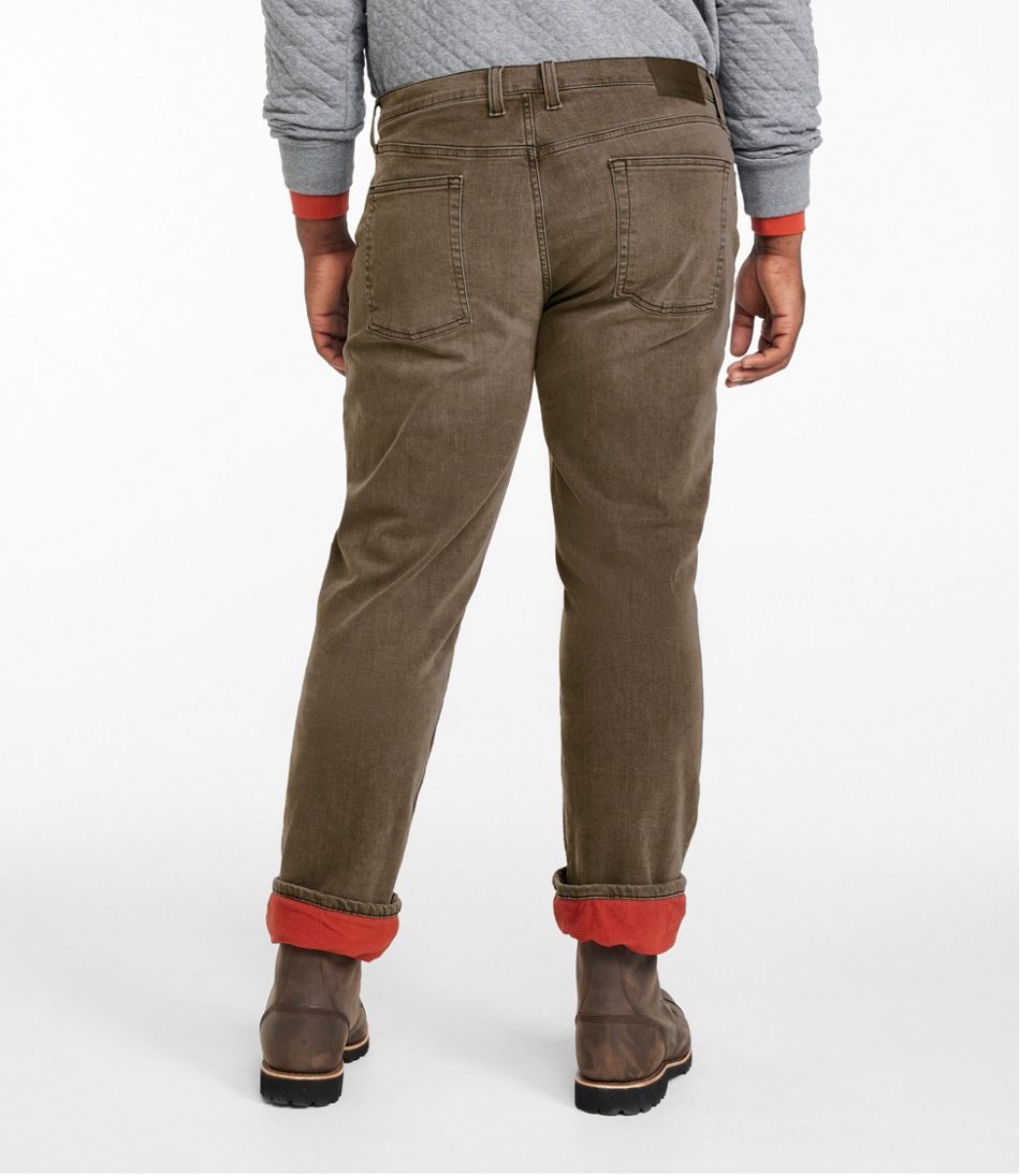 L.L.Bean Men's BeanFlex® Jeans, Standard Athletic Fit, Fleece-Lined CLOTHING