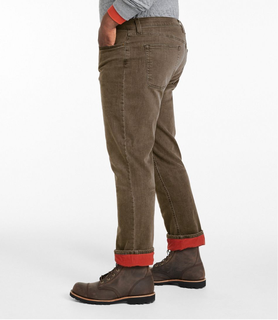 L.L.Bean Men's BeanFlex® Jeans, Standard Athletic Fit, Fleece-Lined CLOTHING