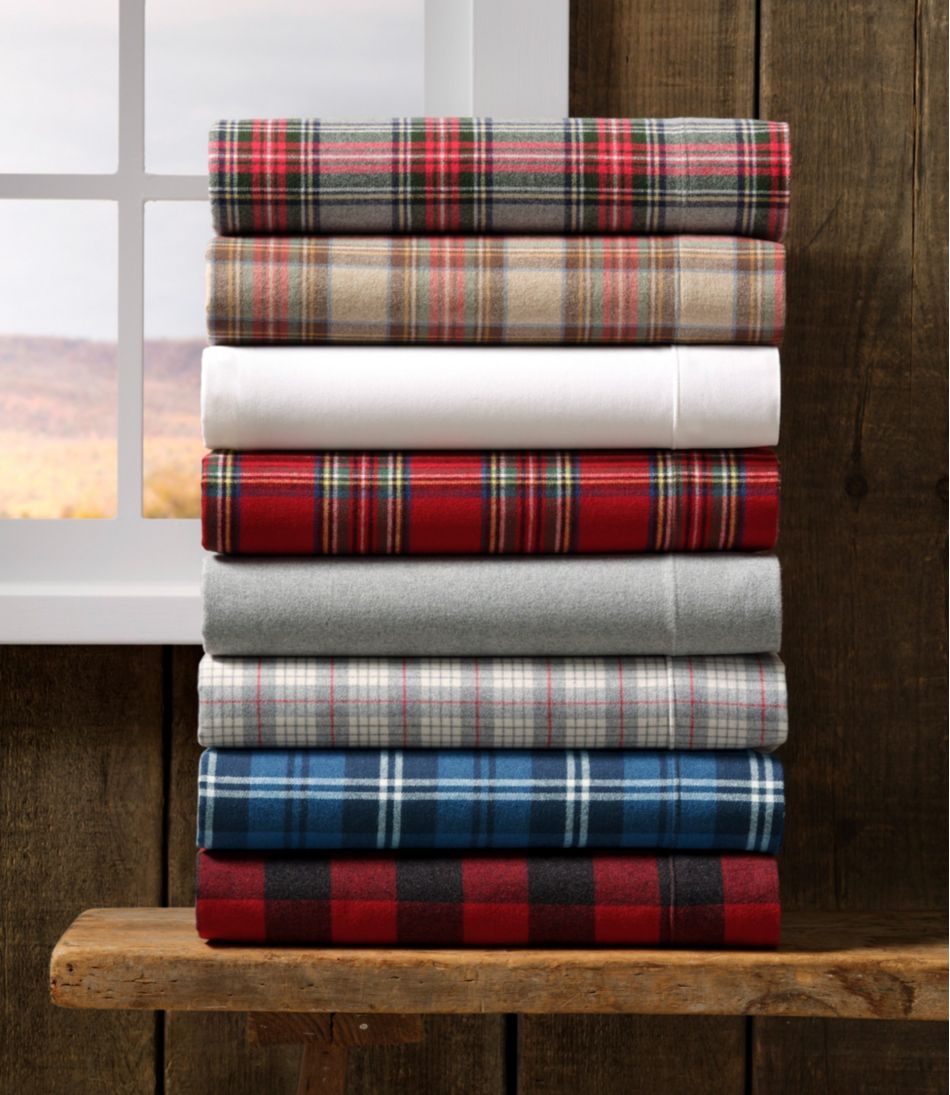 L.L.Bean Heritage Chamois Flannel Comforter Cover Collection, Plaid HOME GOODS