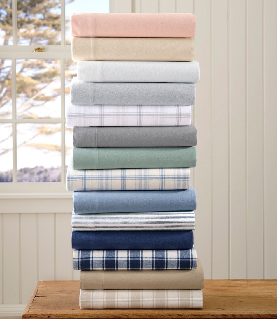 L.L.Bean Ultrasoft Comfort Flannel Sheet Set, Plaid HOME GOODS