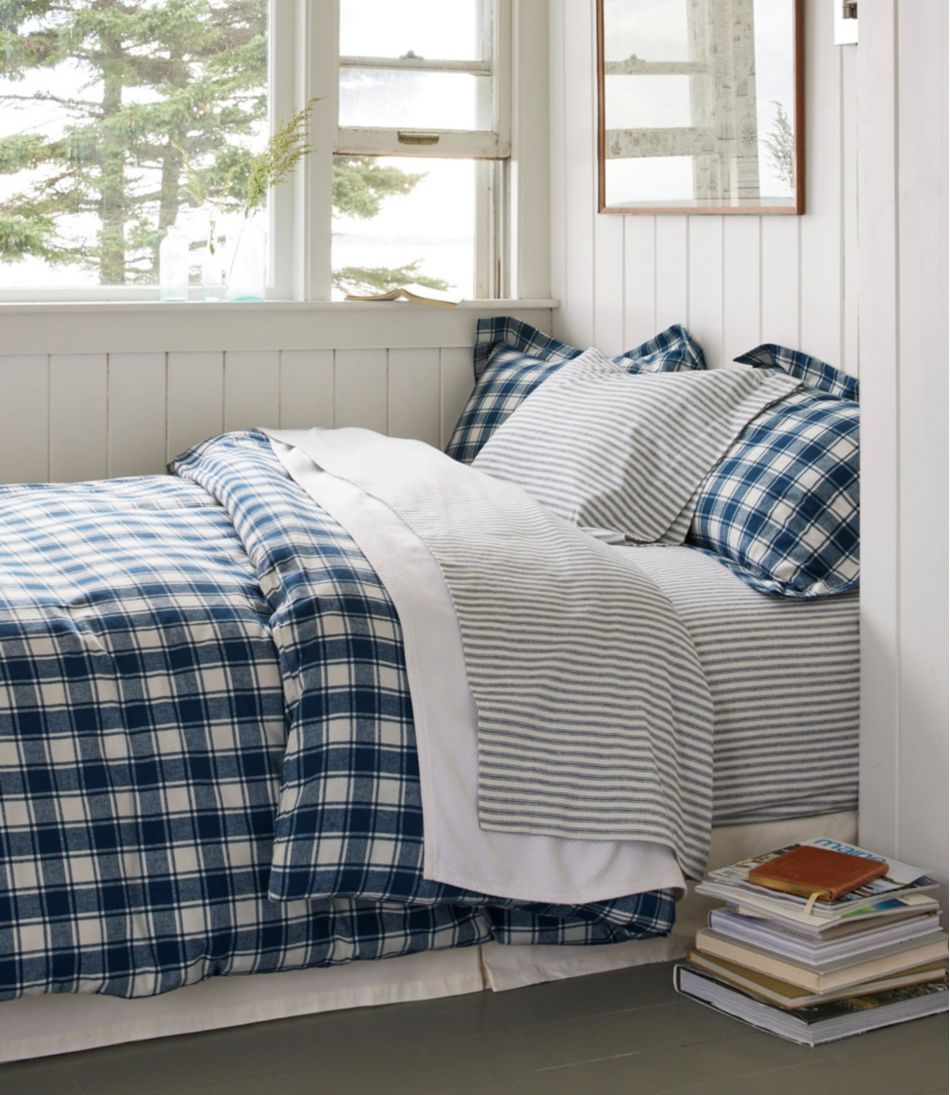 L.L.Bean Ultrasoft Comfort Flannel Sheet Set, Stripe HOME GOODS