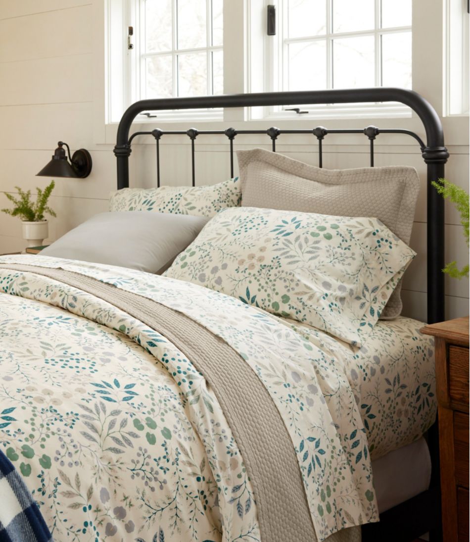 L.L.Bean 280-Thread-Count Pima Cotton Percale Sheet Set, Print HOME GOODS