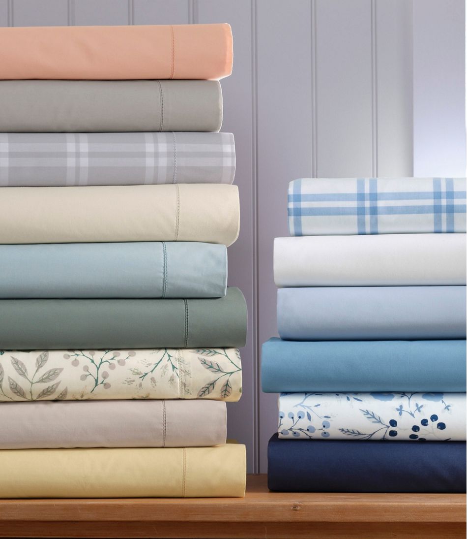 L.L.Bean 280-Thread-Count Pima Cotton Percale Sheet Set, Print HOME GOODS
