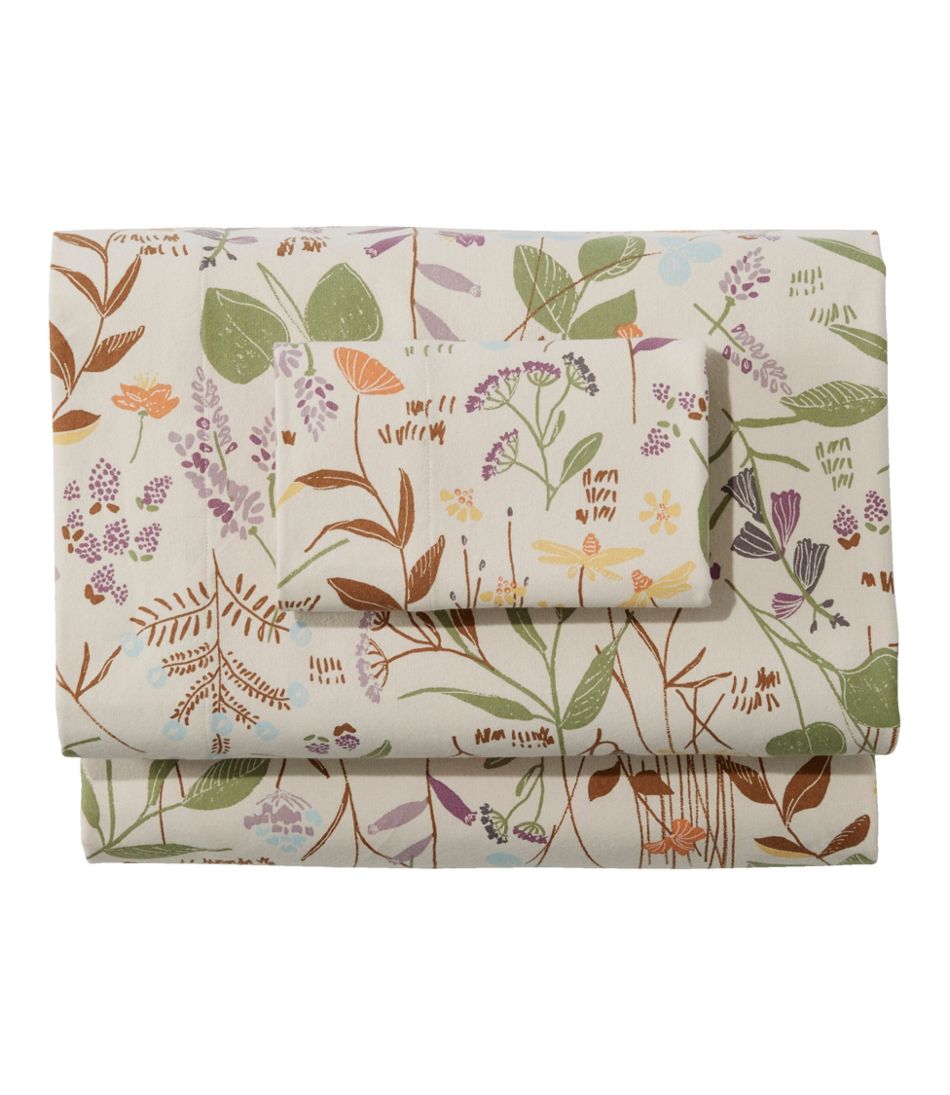 L.L.Bean Birch Floral Flannel Sheet Collection HOME GOODS