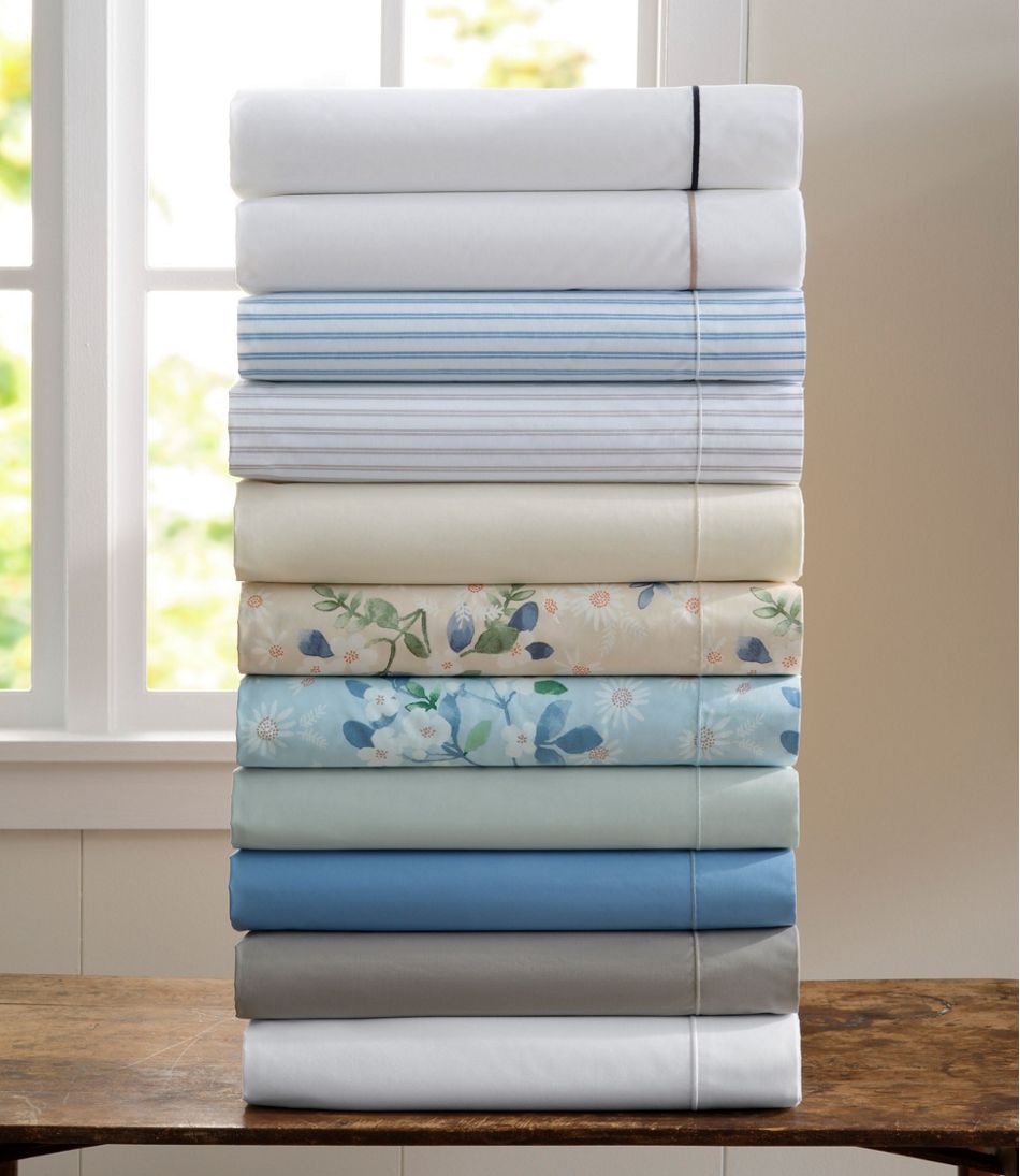 L.L.Bean Premium Egyptian Percale Sheet Collection, Stripe HOME GOODS