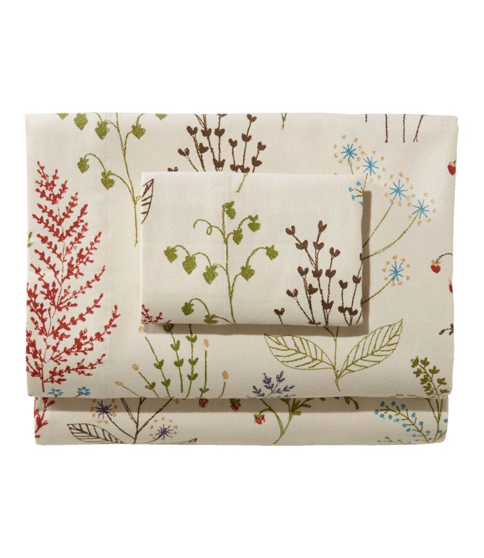 L.L.Bean Botanical Floral Flannel Sheet Collection HOME GOODS
