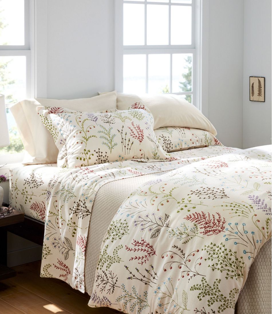 L.L.Bean Botanical Floral Flannel Sheet Collection HOME GOODS