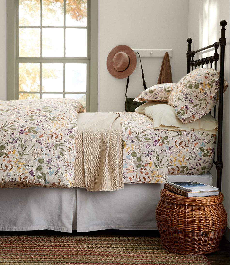 L.L.Bean Birch Floral Percale Sheet Collection HOME GOODS