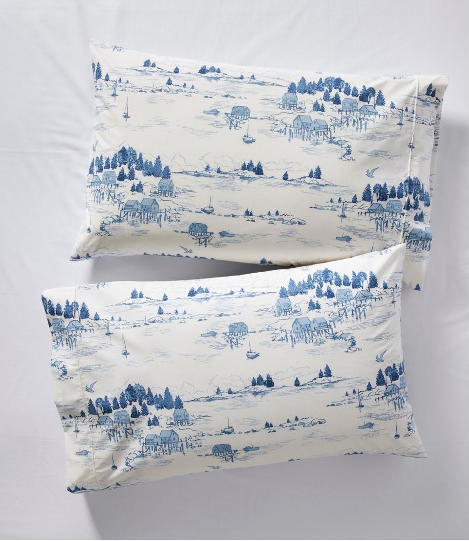 L.L.Bean Coastal Landscape Percale Sheet Collection HOME GOODS