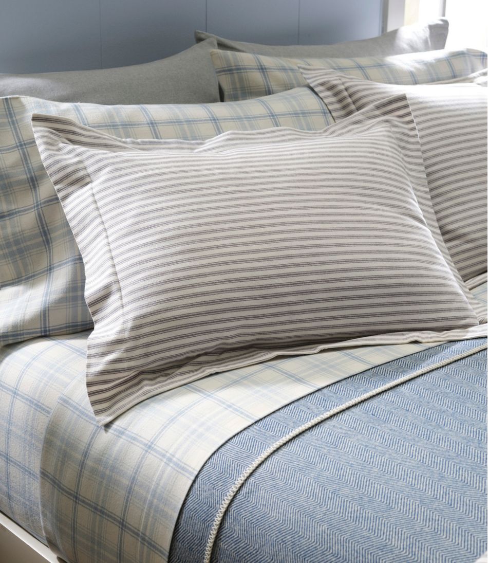 L.L.Bean Ultrasoft Comfort Flannel Comforter Cover Collection, Stripe HOME GOODS