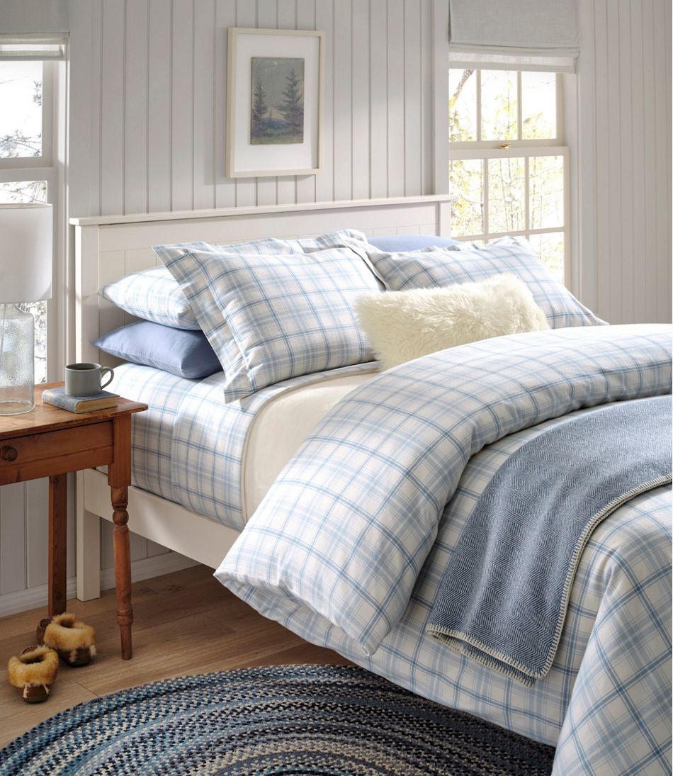 L.L.Bean Ultrasoft Comfort Flannel Comforter Cover Collection, Plaid HOME GOODS