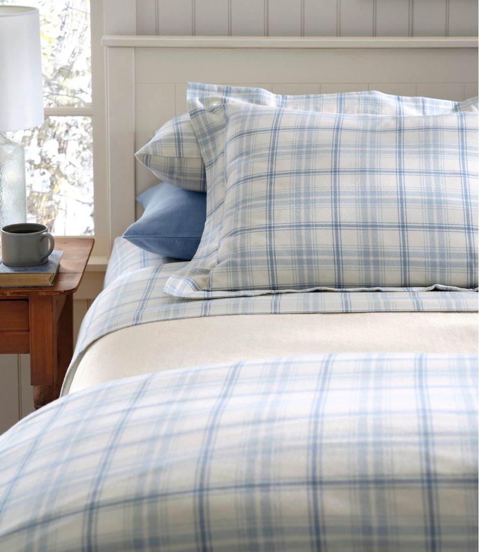 L.L.Bean Ultrasoft Comfort Flannel Comforter Cover Collection, Plaid HOME GOODS