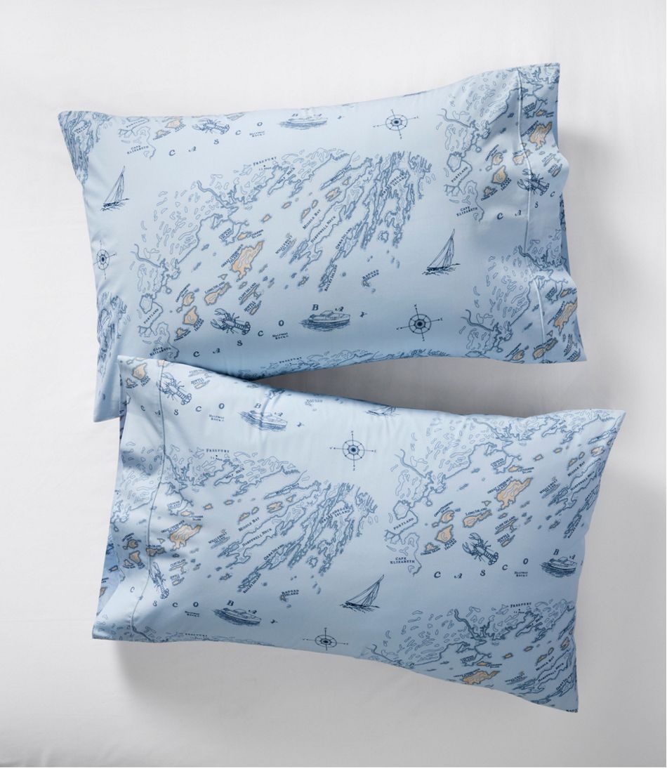 L.L.Bean Nautical Map Percale Sheet Collection HOME GOODS
