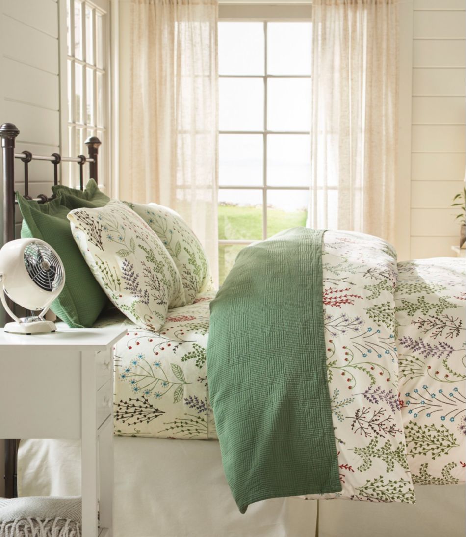 L.L.Bean Botanical Floral Percale Sheet Collection HOME GOODS