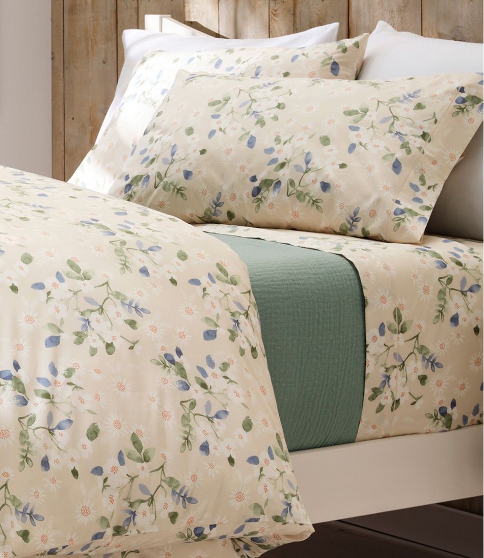 L.L.Bean Premium Egyptian Percale Sheet Collection, Daisy HOME GOODS