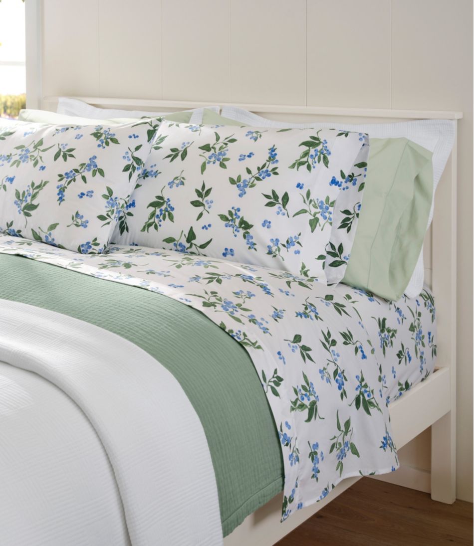 L.L.Bean Jess Franks Blueberry Print Percale Sheet Set Collection HOME GOODS