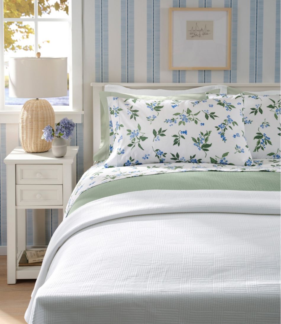 L.L.Bean Jess Franks Blueberry Print Percale Sheet Set Collection HOME GOODS