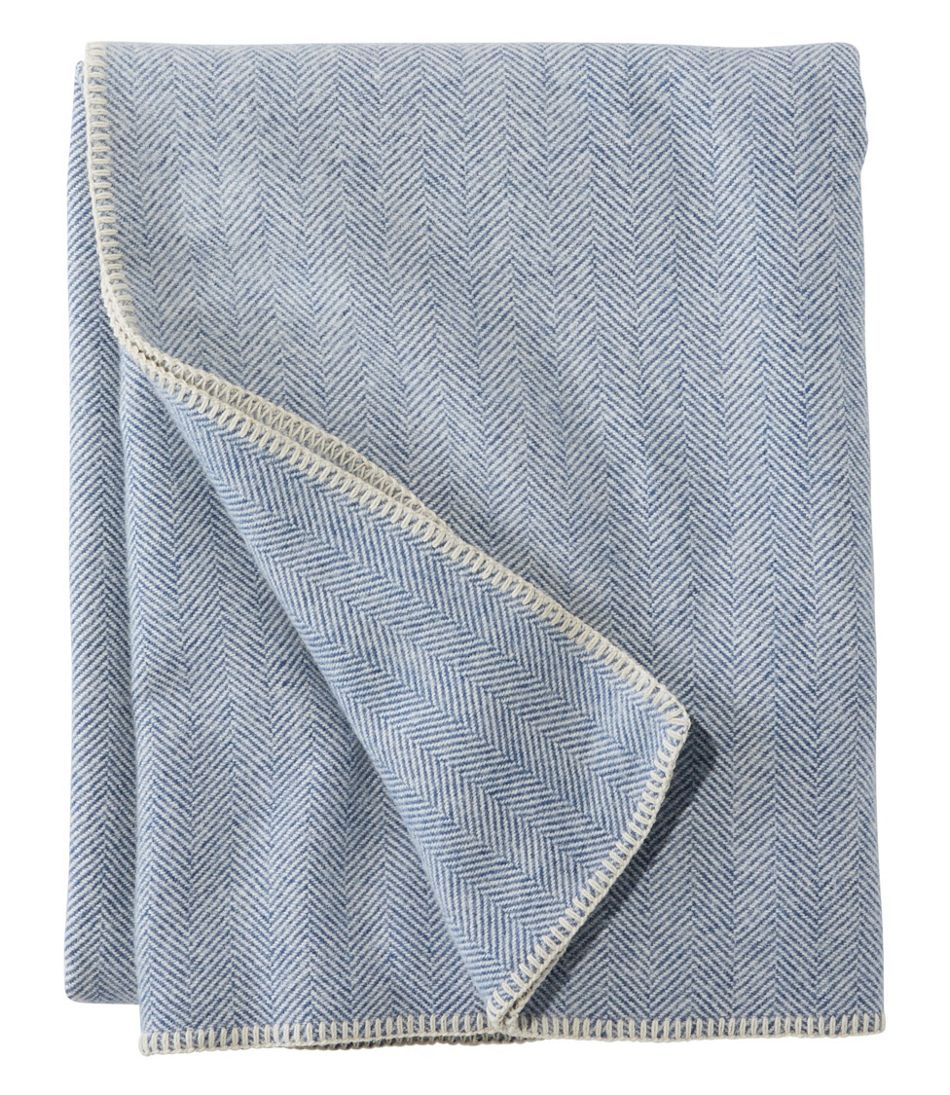 L.L.Bean Washable Wool Blanket, Herringbone HOME GOODS