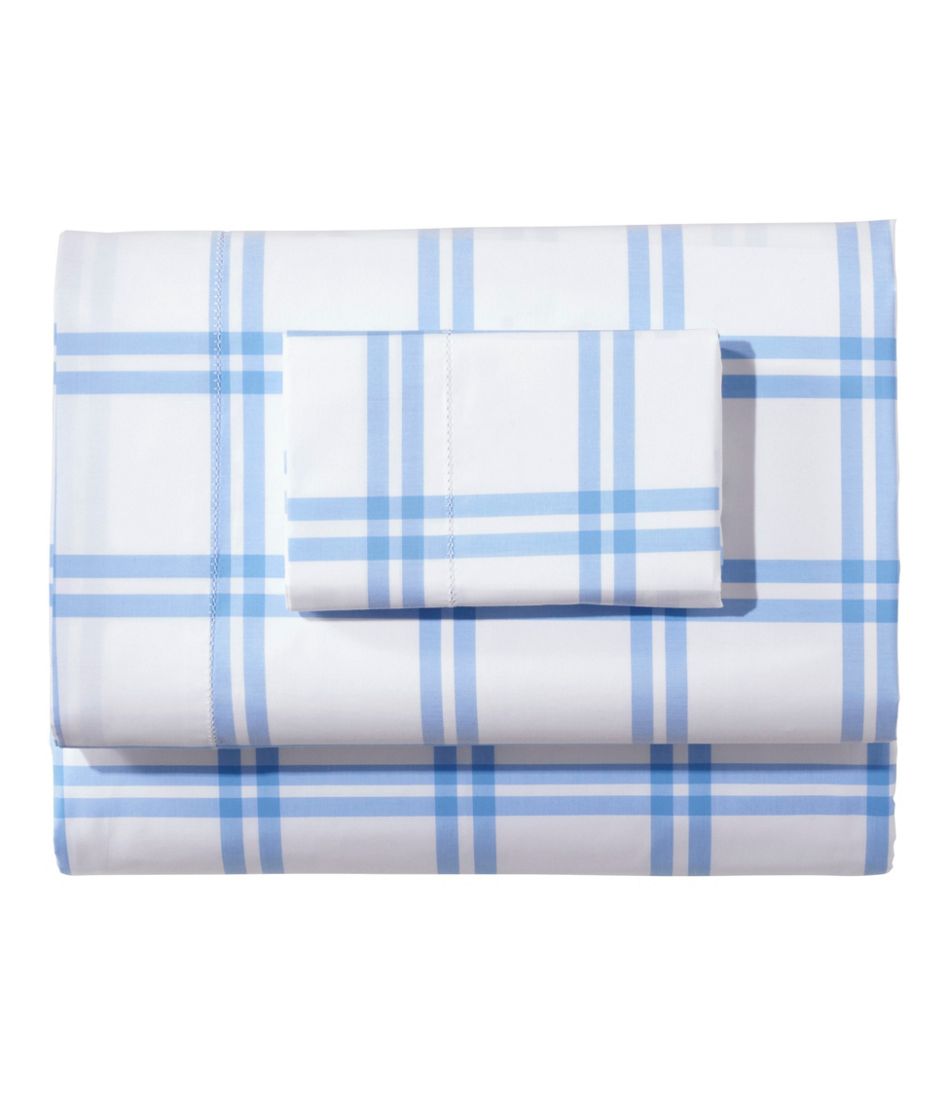 L.L.Bean 280-Thread-Count Pima Percale Sheet Collection, Windowpane HOME GOODS