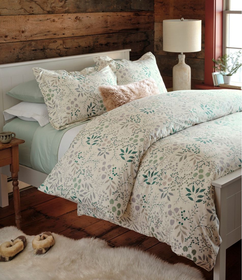 L.L.Bean 280-Thread-Count Pima Cotton Percale Comforter Cover Collection, Print HOME GOODS