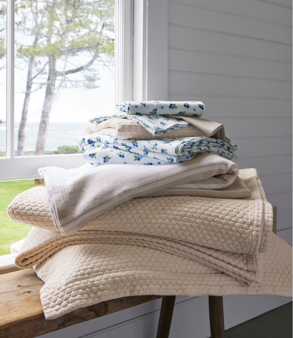 L.L.Bean Organic Honeycomb Matelassé Bedspread HOME GOODS