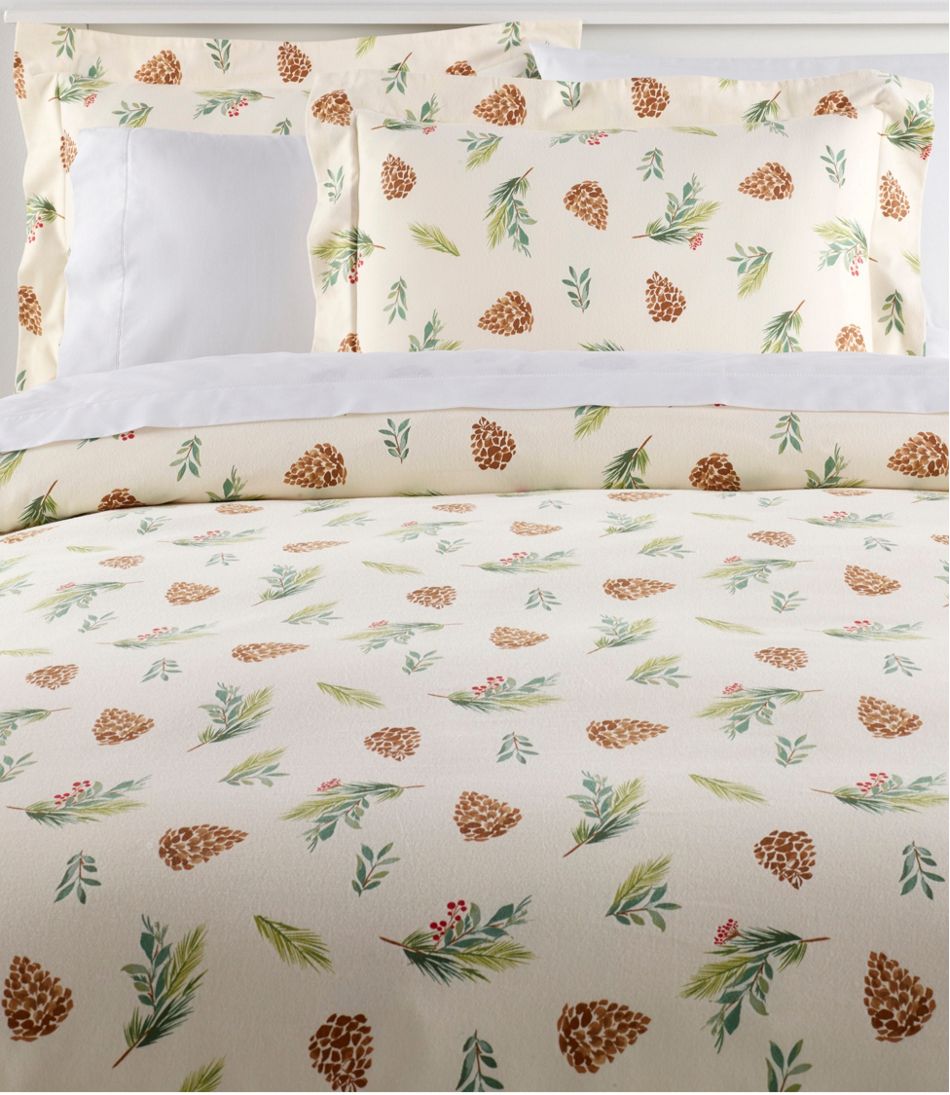 L.L.Bean Evergreen Flannel Comforter Cover Collection HOME GOODS