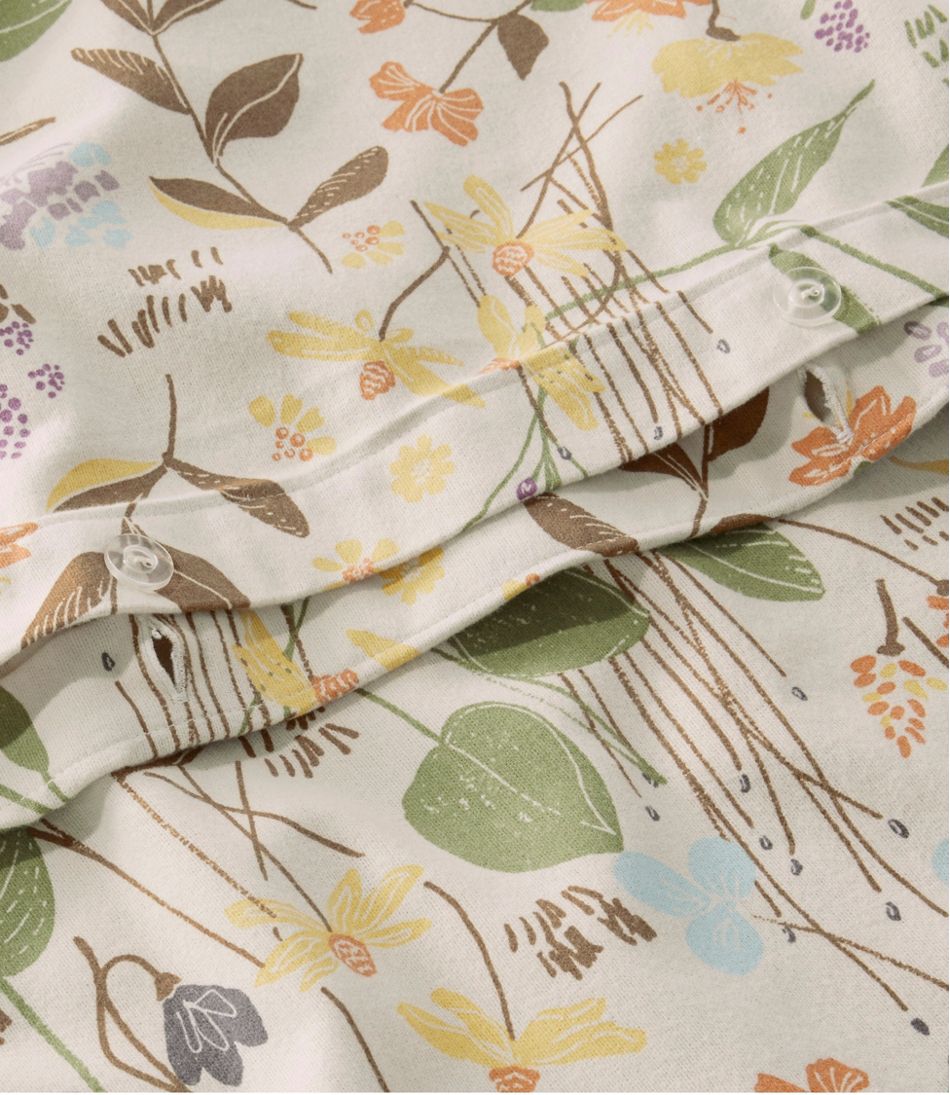L.L.Bean Birch Floral Flannel Comforter Cover Collection HOME GOODS