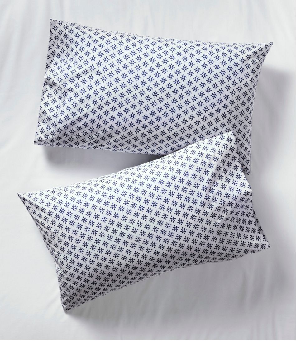 L.L.Bean Sunwashed Percale Sheet Collection, Block Floral Print HOME GOODS