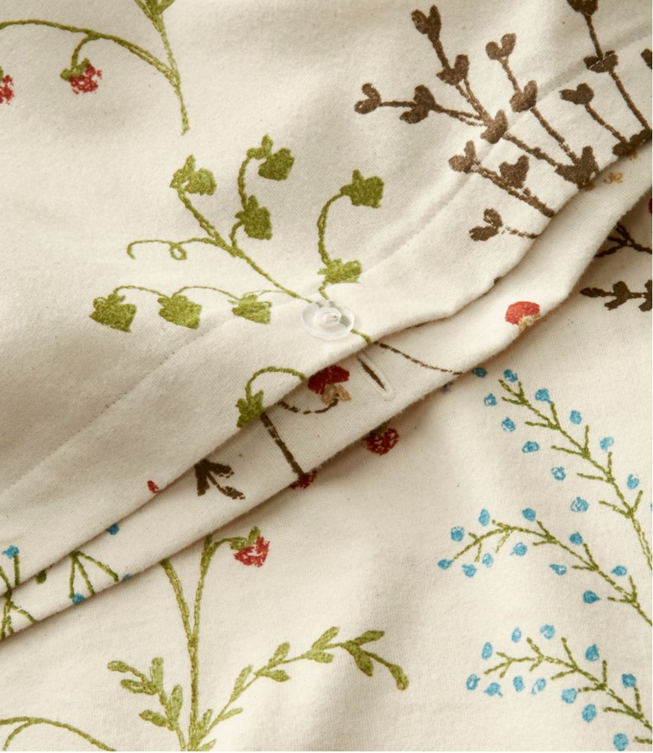 L.L.Bean Botanical Floral Flannel Comforter Cover Collection HOME GOODS