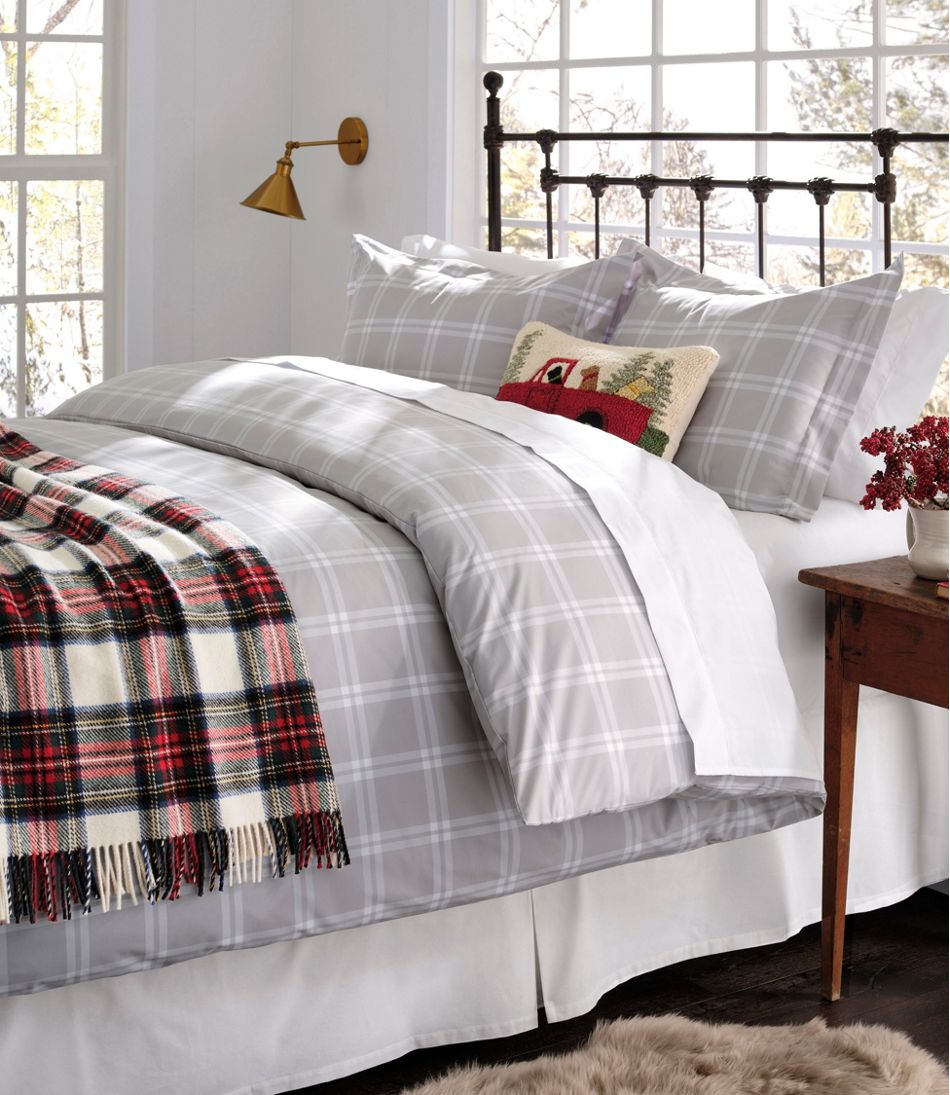 L.L.Bean Washable Wool Throw, Plaid 54" x 60" HOME GOODS