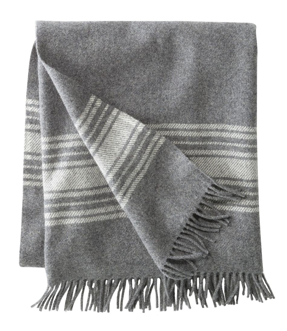 L.L.Bean Washable Wool Throw, Striped HOME GOODS