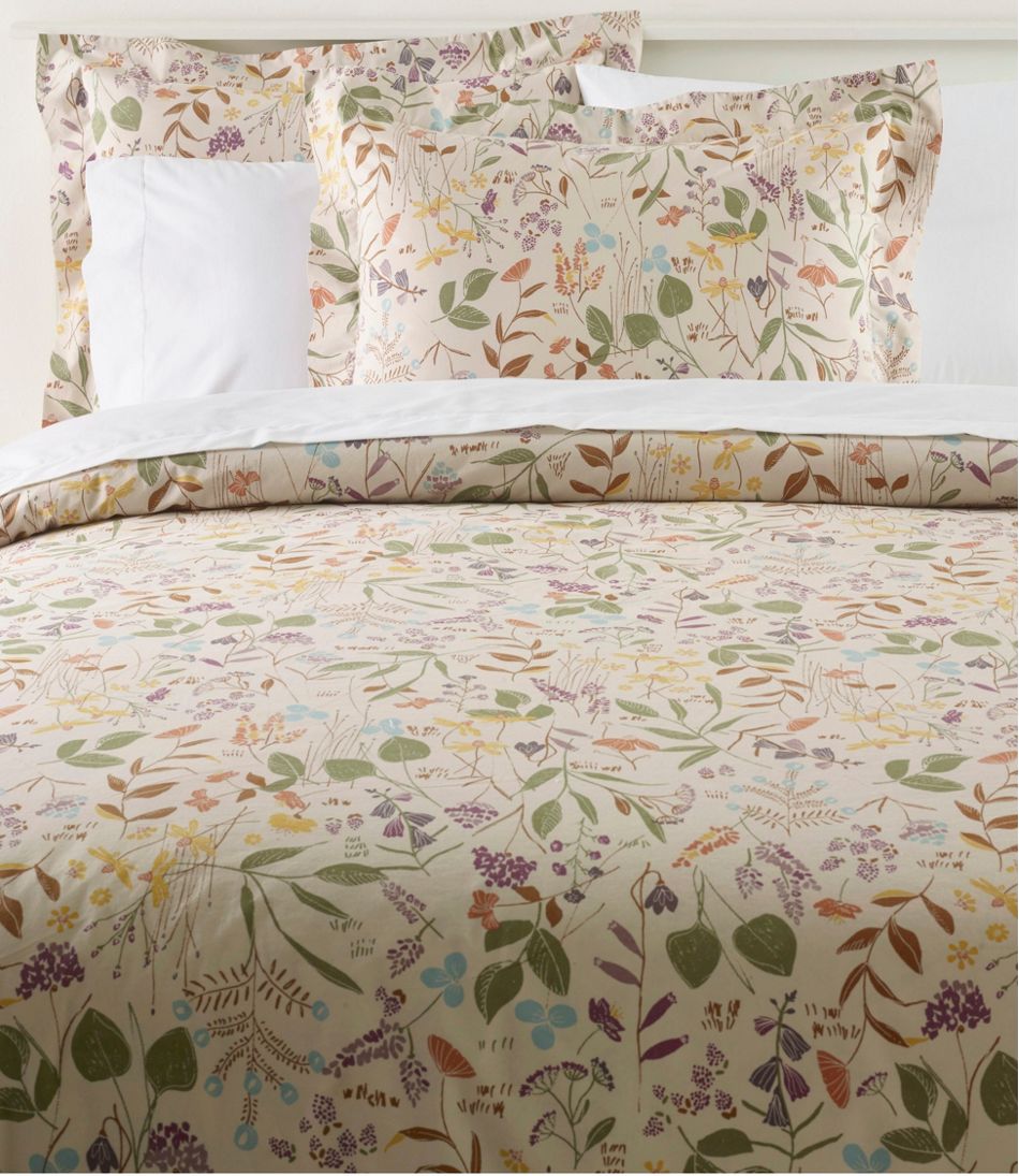 L.L.Bean Birch Floral Percale Comforter Cover Collection HOME GOODS