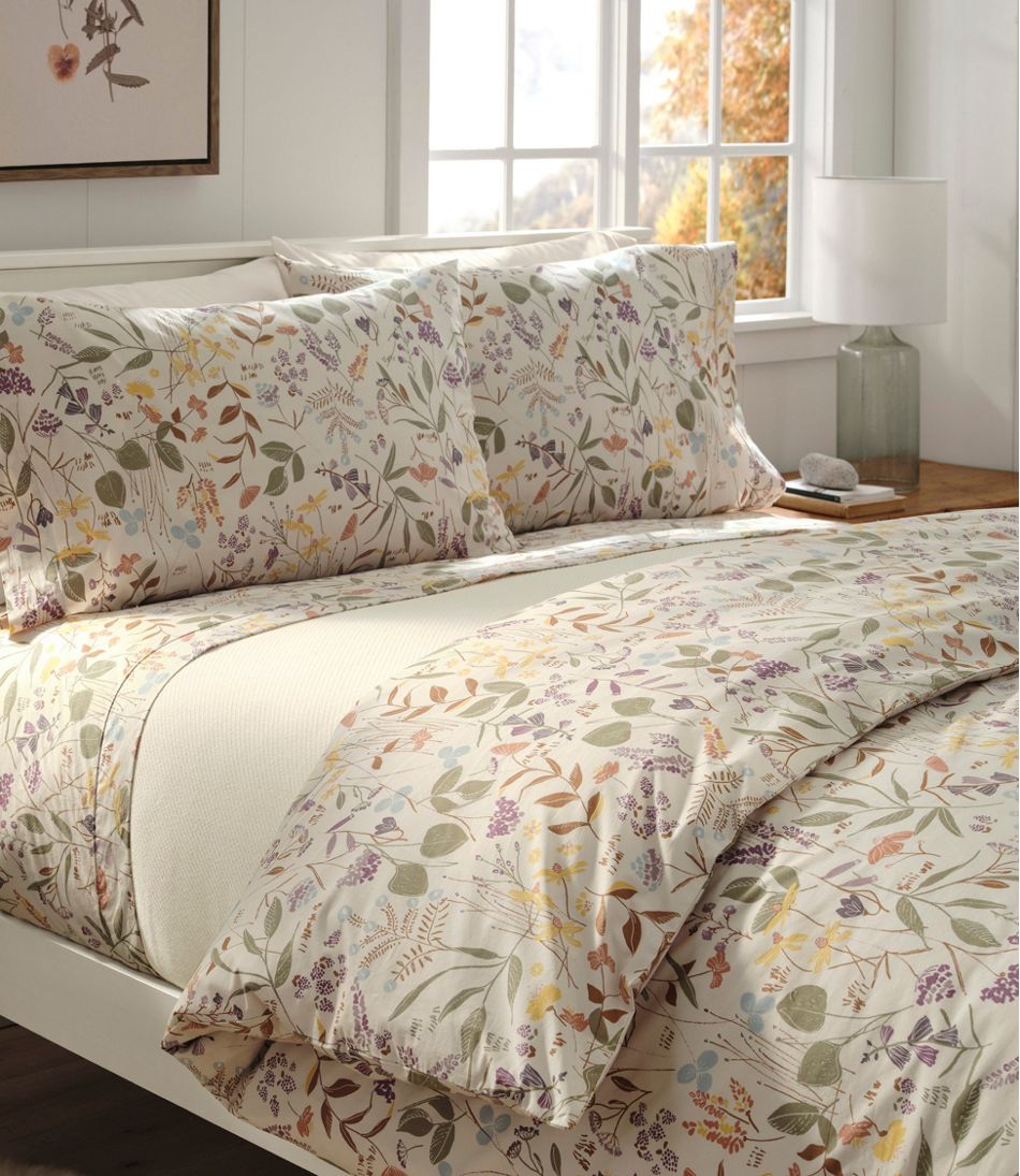 L.L.Bean Birch Floral Percale Comforter Cover Collection HOME GOODS