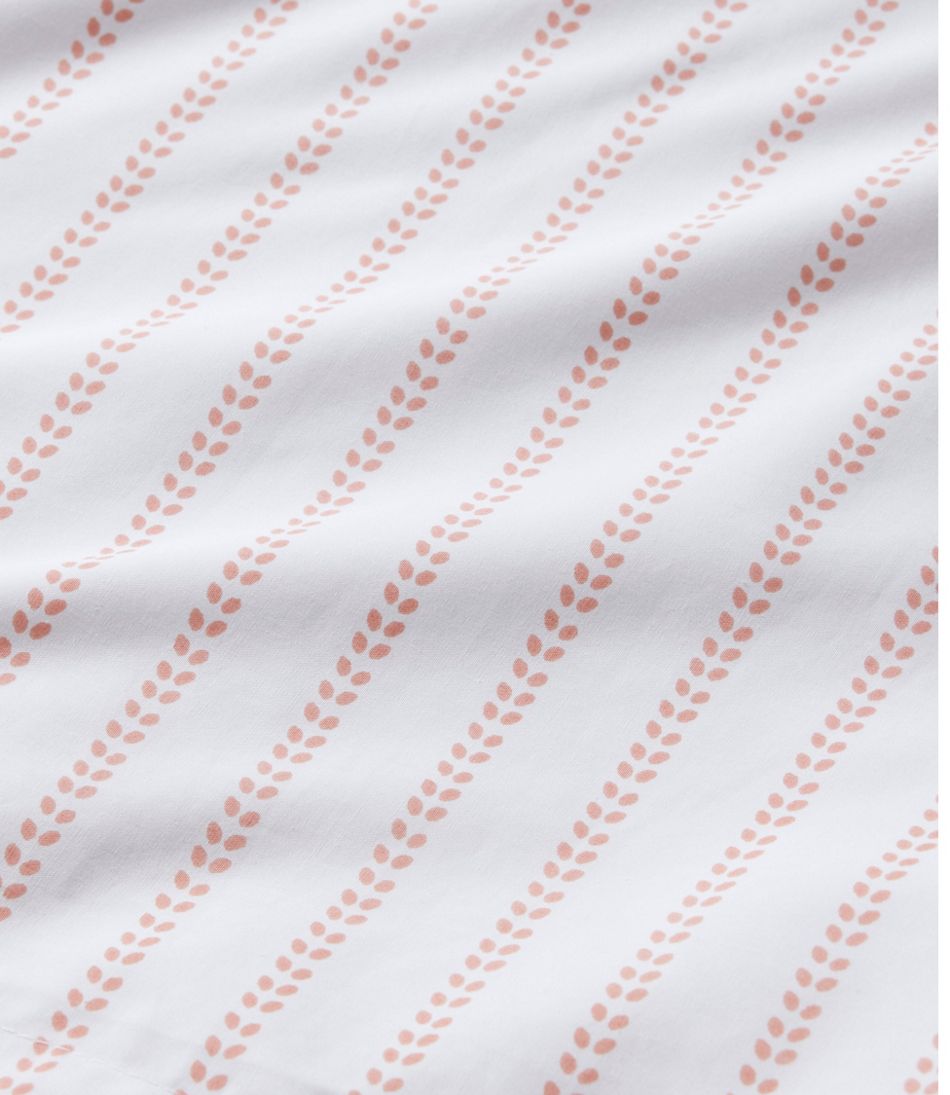 L.L.Bean Sunwashed Percale Comforter Cover, Stripe Leaf HOME GOODS